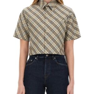 Refresh your wardrobe with the Burberry women's CROPPED SHIRT in MULTICOLOUR