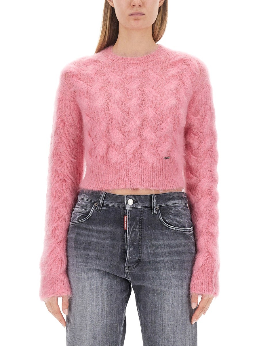 Discover the authentic Dsquared2 women's CROPPED SHIRT in Pink