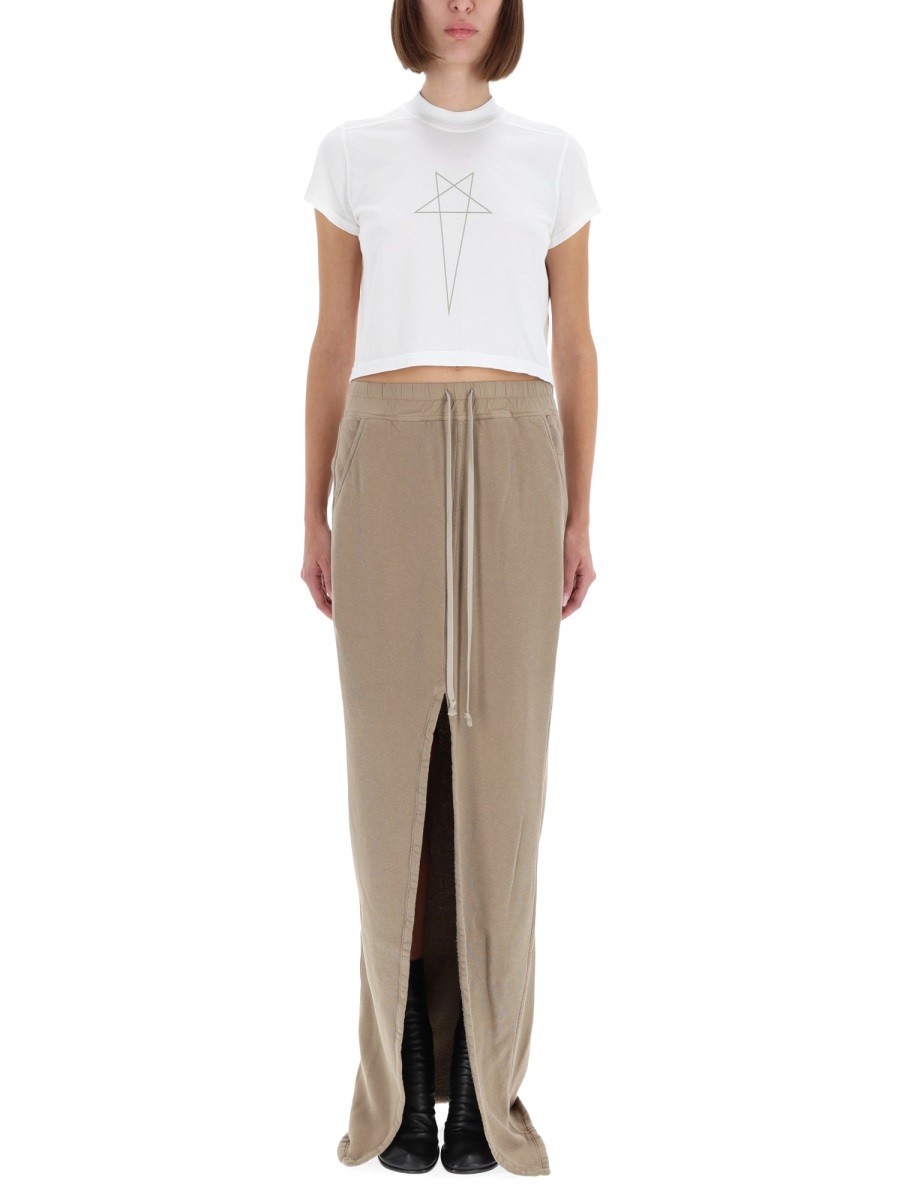 Explore the authentic RICK OWENS DRKSHDW women's "CROPPED SMALL" T-SHIRT in Ivory