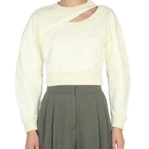Explore the authentic Alexander Mcqueen women's CROPPED SWEATSHIRT in Ivory
