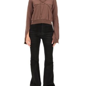 Explore the authentic RICK OWENS DRKSHDW women's CROPPED SWEATSHIRT in Brown