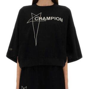 Explore the authentic CHAMPION X RICK OWENS women's CROPPED "TOMMY T" T-SHIRT in Black