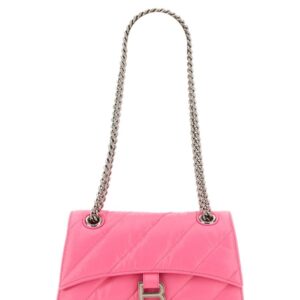 Elevate your look with the Balenciaga women's CRUSH SMALL BAG in Pink