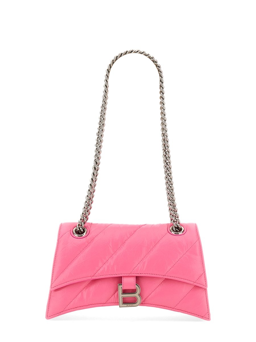 Elevate your look with the Balenciaga women's CRUSH SMALL BAG in Pink