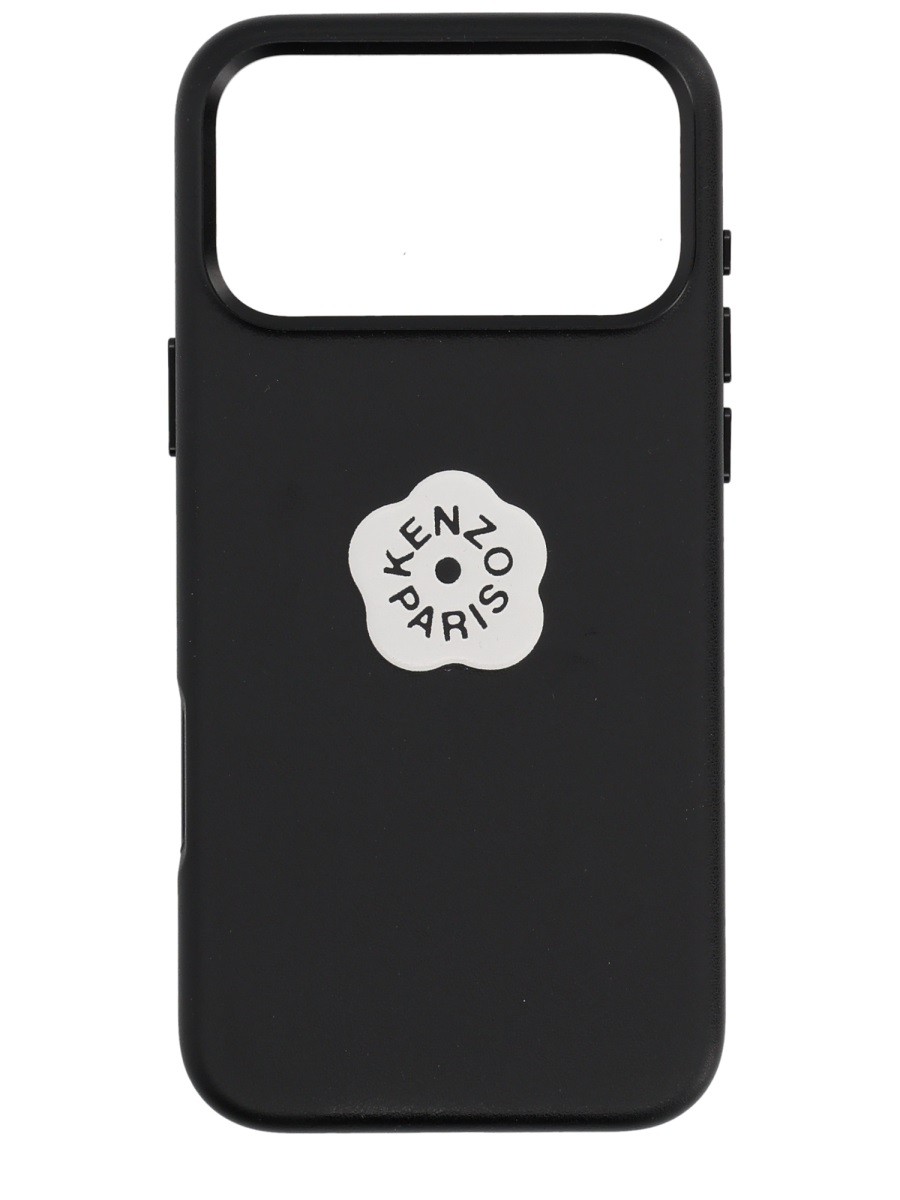 Explore the authentic Kenzo men's CUSTODIA PER IPHONE 17 PRO MAX "BOKE FLOWER 2.0" in Black