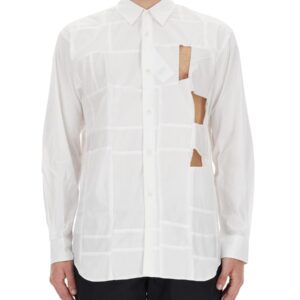 Explore the authentic COMME DES GARCONS SHIRT men's CUT OUT SHIRT in White