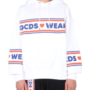 Discover the authentic gcds men's "CUTE TAPE" LOGO SWEATSHIRT in White