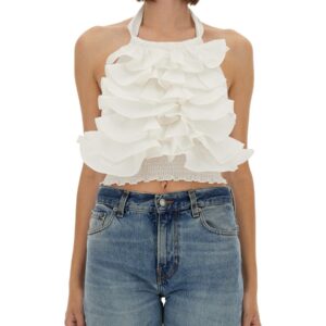 Explore the authentic THE GARMENT women's "CYPRUS LAYER" TOP WITH RUFFLES in White