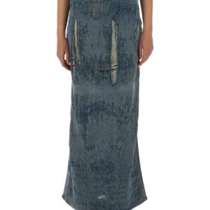 Discover the authentic Diesel women's "DE-MEGAN-FSG" LONG SKIRT in DENIM