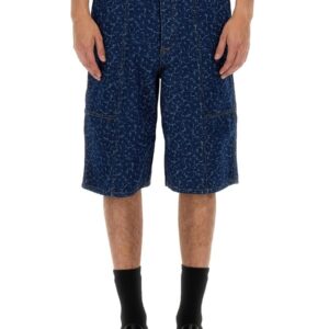 Explore the authentic Maison Kitsune men's DENIM BERMUDA SHORTS in DENIM