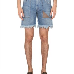 Discover the authentic Fendi men's DENIM BERMUDA SHORTS in Blue