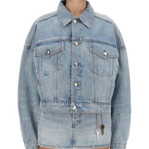 Explore the authentic Alexander Wang women's DENIM CLIP-ON TRUCKER JACKET in DENIM