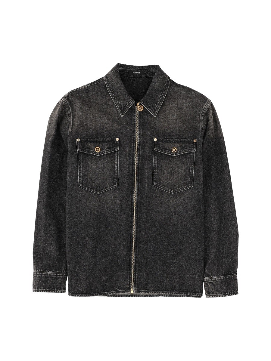 Discover the authentic Versace men's DENIM JACKET in Black