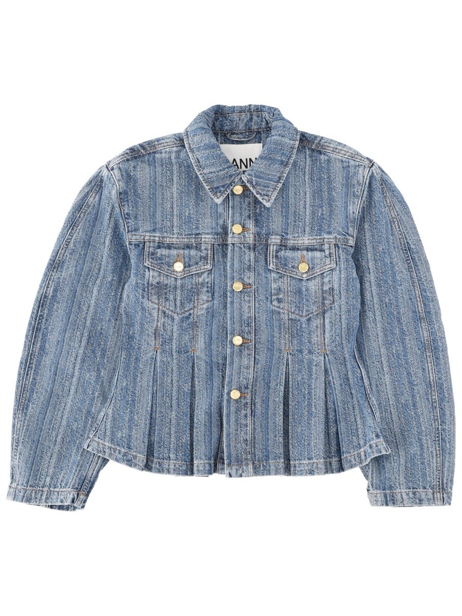 Elevate your look with the GANNI women's DENIM JACKET in Blue