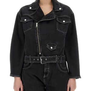 Refresh your wardrobe with the MOSCHINO JEANS women's DENIM JACKET in Black