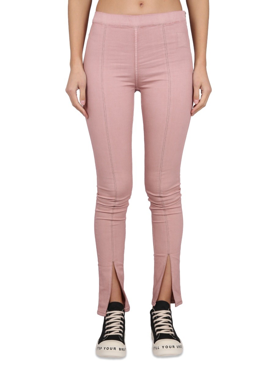 Discover the authentic RICK OWENS DRKSHDW women's DENIM LEGGINGS in Pink