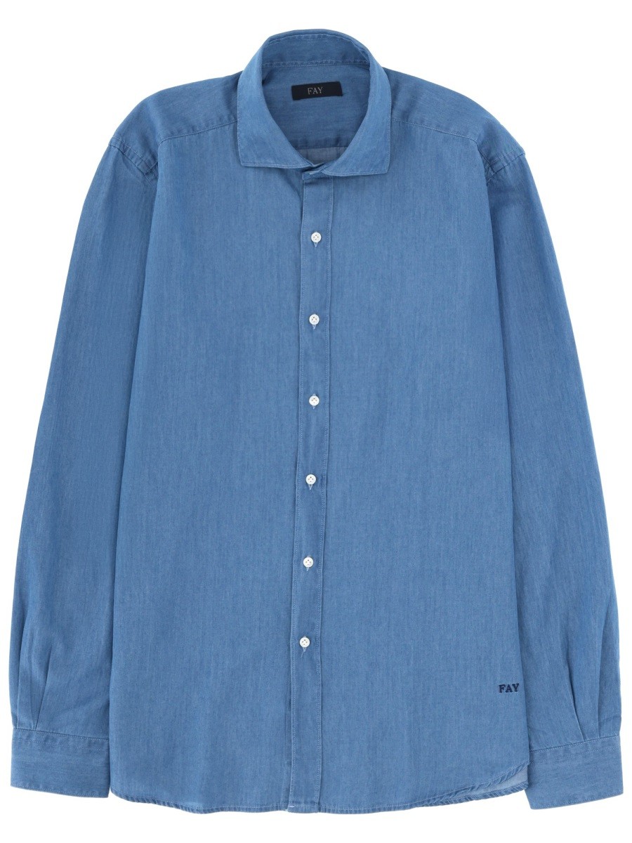 Discover the authentic FAY men's DENIM SHIRT in Blue