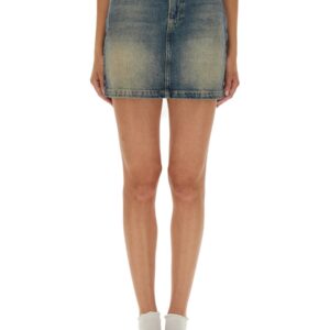 Elevate your look with the MOSCHINO JEANS women's DENIM SKIRT in DENIM