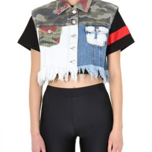Discover the authentic gcds women's DENIM VEST in MULTICOLOUR