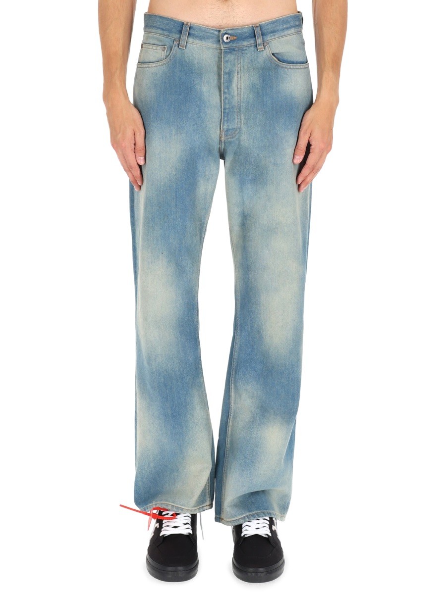 Discover the authentic Off-white men's "DIAG RAW PATCH" JEANS in DENIM