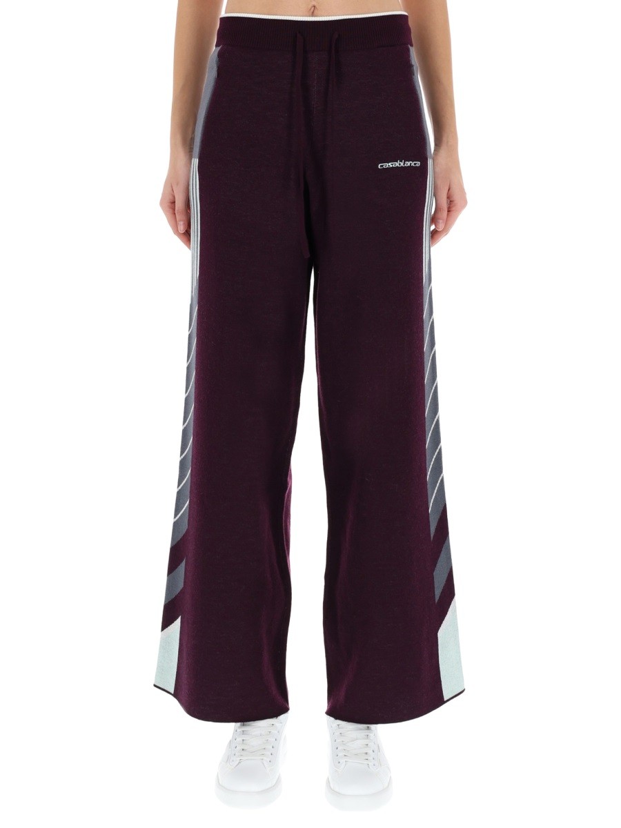 Explore the authentic CASABLANCA women's "DIAGONAL" TENNIS PANTS in Purple