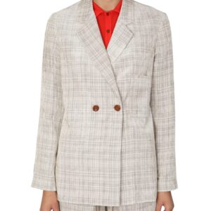 Refresh your wardrobe with the ALYSI women's DOUBLE-BREASTED BLAZER in beige