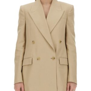 Explore the authentic stella mccartney women's DOUBLE-BREASTED JACKET in beige