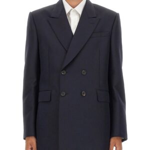 Explore the authentic Alexander Mcqueen men's DOUBLE-BREASTED JACKET in Blue