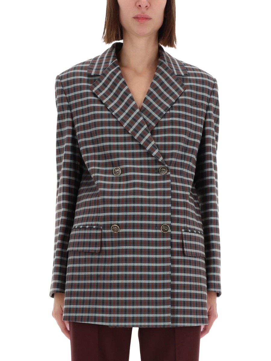 Refresh your wardrobe with the Etro women's DOUBLE-BREASTED JACKET in Grey