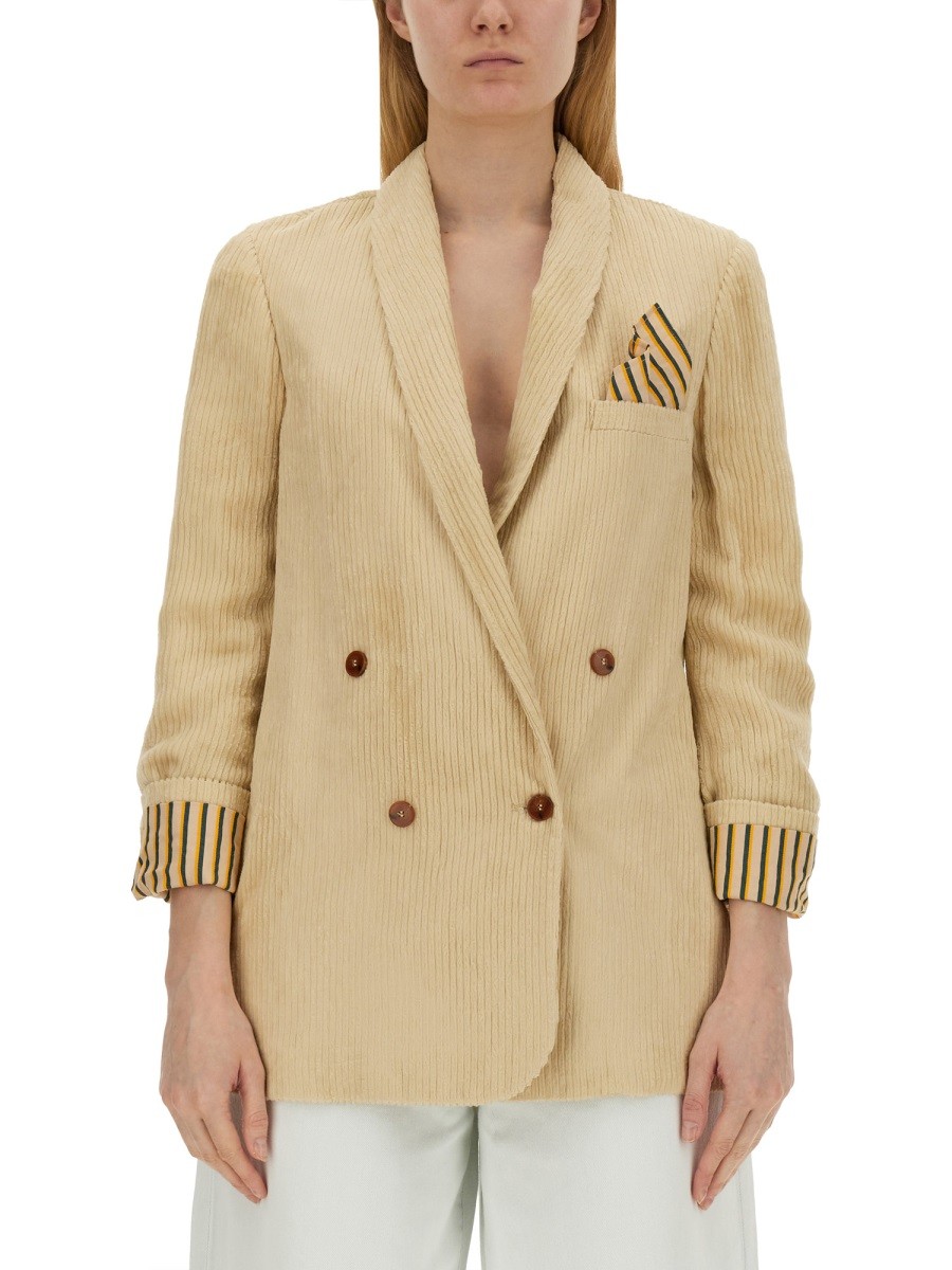 Refresh your wardrobe with the ALYSI women's DOUBLE-BREASTED JACKET in Ivory