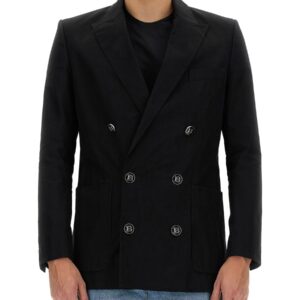 Discover the authentic Balmain men's DOUBLE-BREASTED JACKET in Black