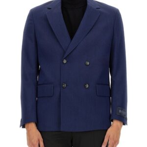 Refresh your wardrobe with the Boss men's DOUBLE-BREASTED JACKET in Blue
