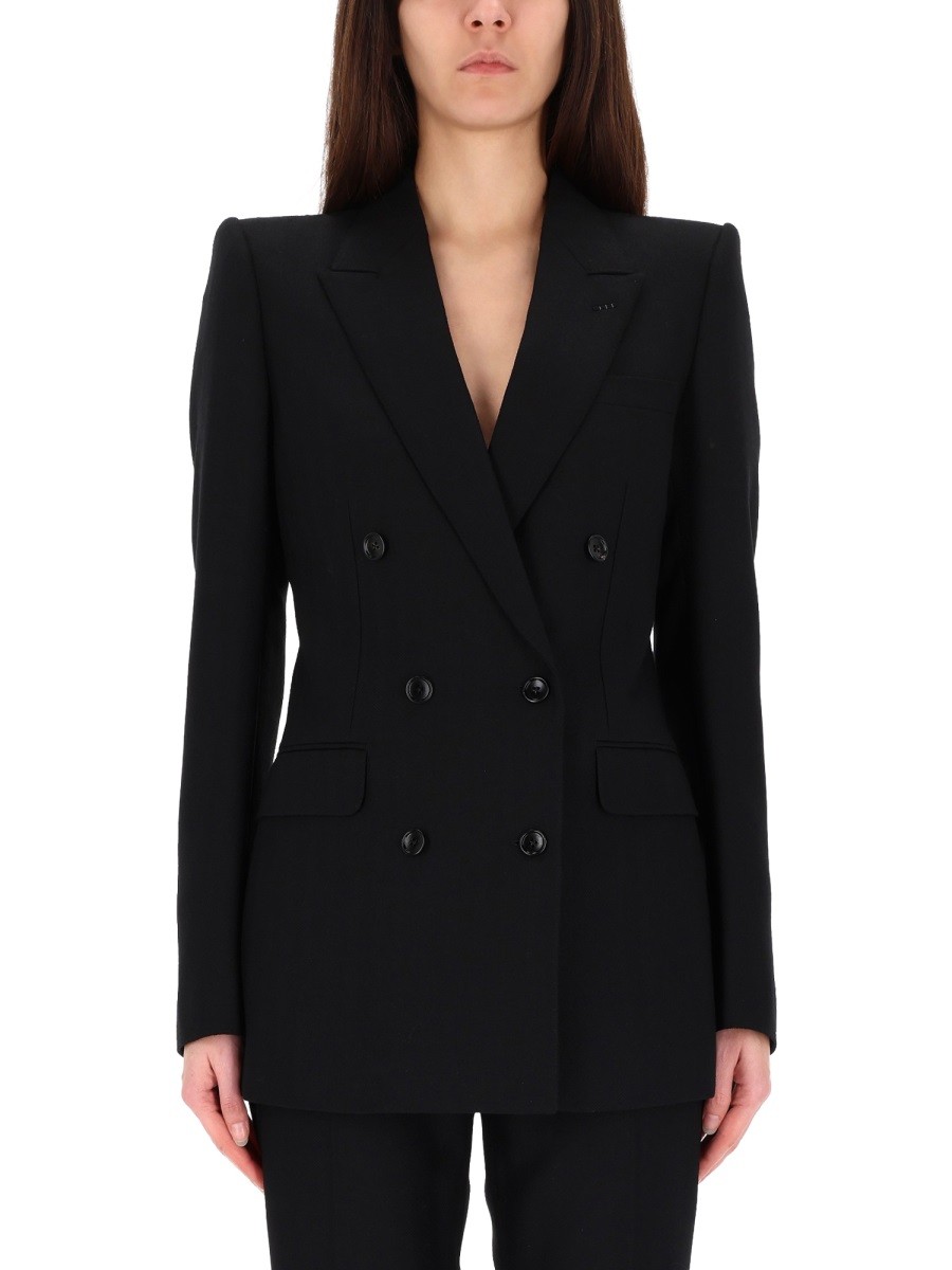 Refresh your wardrobe with the TOM FORD women's DOUBLE-BREASTED JACKET in Black