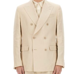 Explore the authentic Dolce & Gabbana men's DOUBLE-BREASTED JACKET in beige
