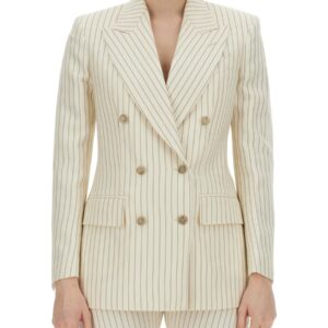 Discover the authentic TOM FORD women's DOUBLE-BREASTED JACKET "WALLIS" in POWDER