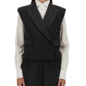 Discover the authentic Dolce & Gabbana women's DOUBLE-BREASTED SLEEVELESS JACKET in Black