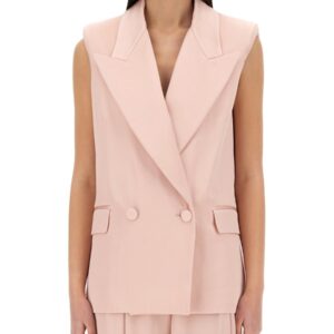 Explore the authentic NINA RICCI women's DOUBLE-BREASTED SLEEVELESS JACKET in Pink
