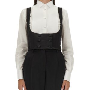 Discover the authentic Dolce & Gabbana women's DOUBLE-BREASTED TUXEDO VEST in Black