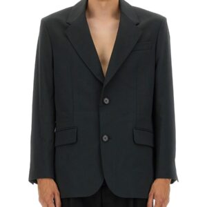 Explore the authentic AMI PARIS men's DOUBLE-BREASTED WOOL JACKET in CHARCOAL