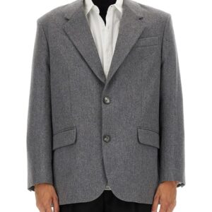Explore the authentic AMI PARIS men's DOUBLE-BREASTED WOOL JACKET in Grey