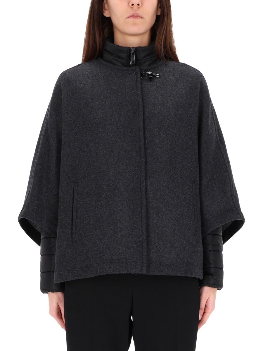 Discover the authentic FAY women's "DOUBLE FACE" CAPE in Grey