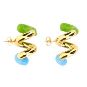 Explore the authentic SUNNEI unisex DOUBLE FUSILLO EARRING in MULTICOLOUR
