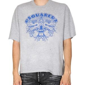 Explore the authentic Dsquared2 men's DRAGON BROS FOOTBALL T-SHIRT in Grey