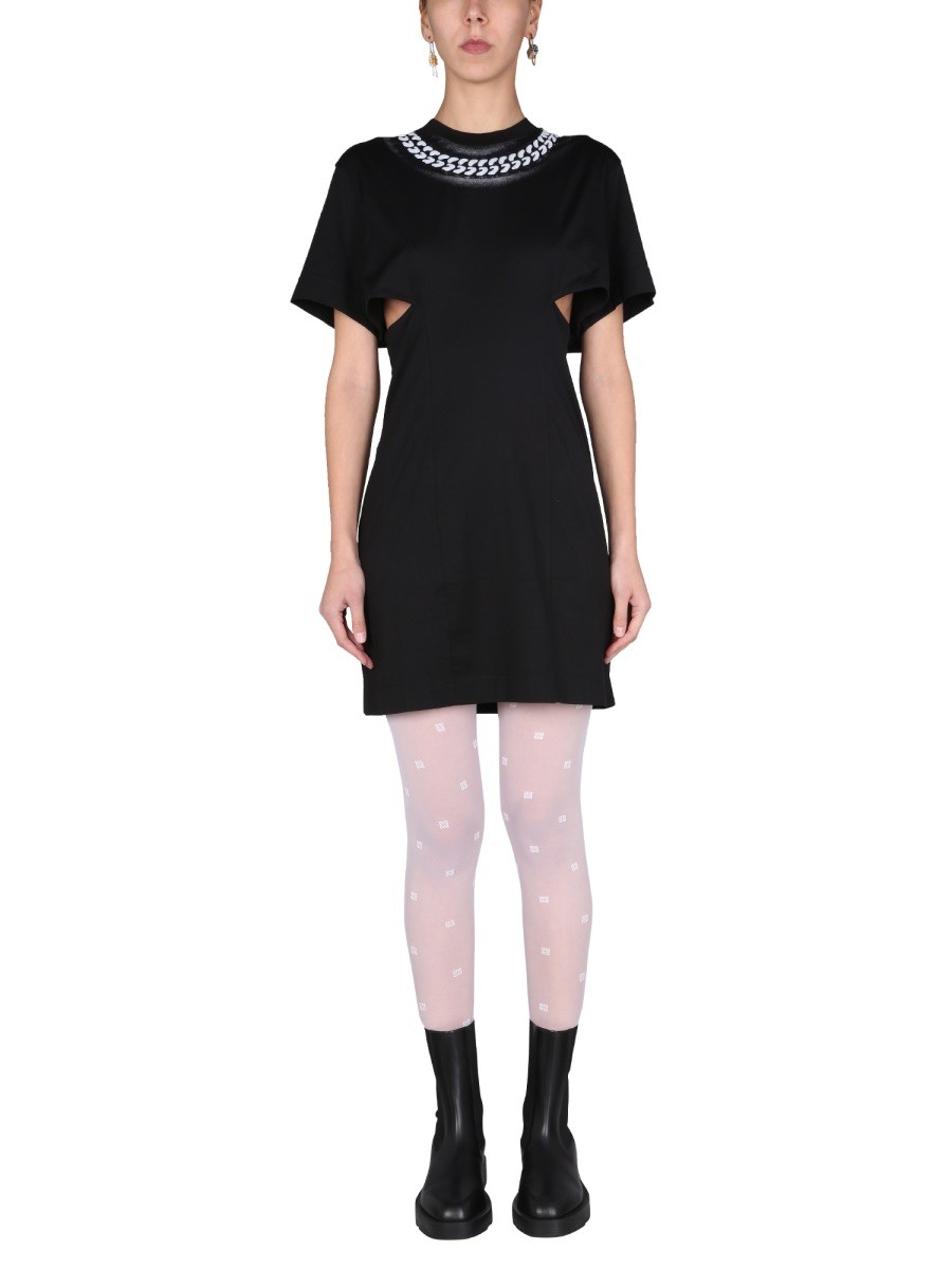Explore the authentic Givenchy women's DRESS WITH 3D "CHAIN" PRINT in Black