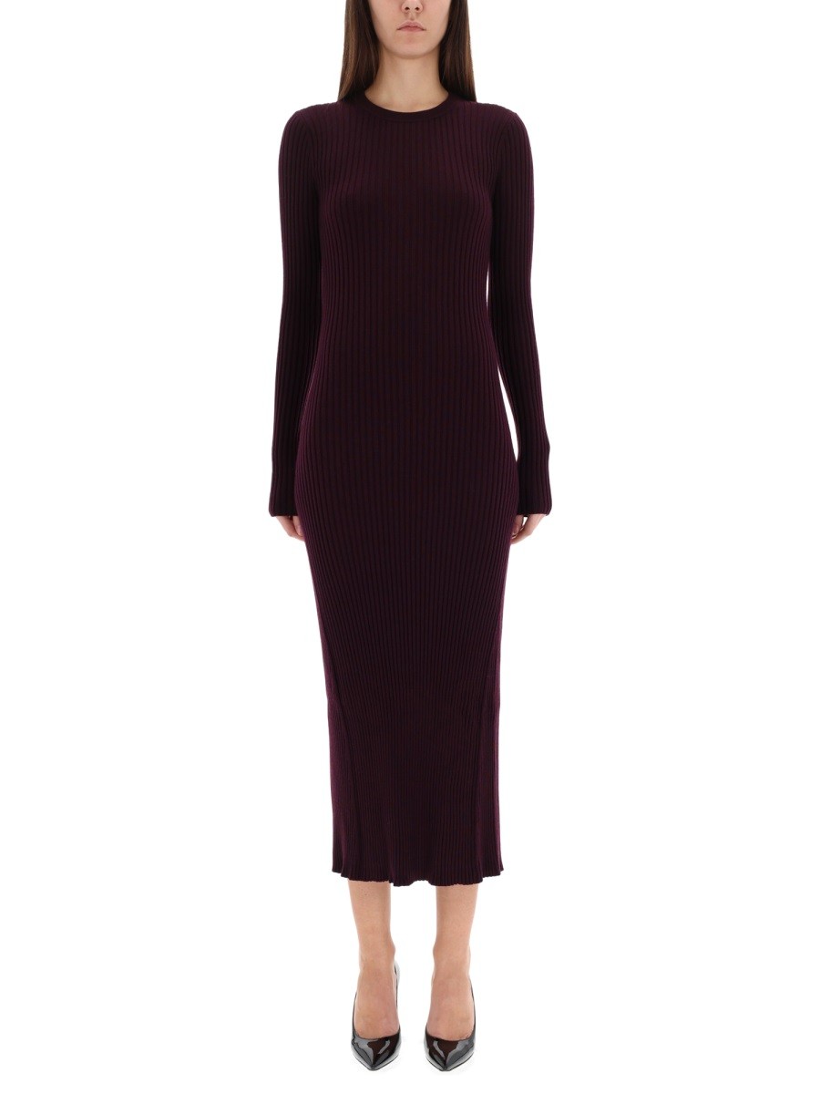 Refresh your wardrobe with the Helmut Lang women's DRESS WITH BACK SLIT in Purple