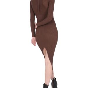 Discover the authentic ANDREADAMO women's DRESS WITH CUT OUT DETAIL in Brown