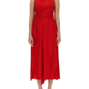Refresh your wardrobe with the Lanvin women's DRESS WITH DRAPE in Red