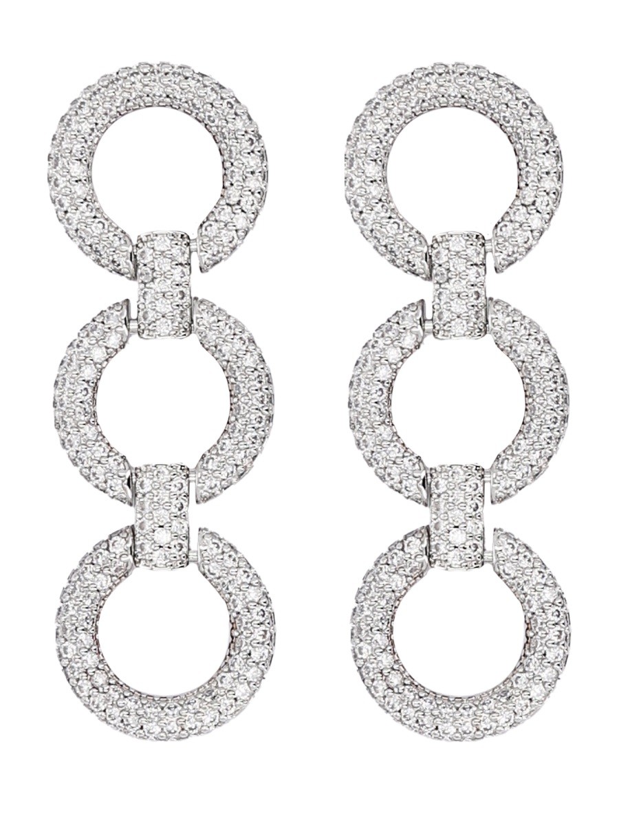 Explore the authentic SELF-PORTRAIT women's EARRINGS WITH CRYSTALS in Silver