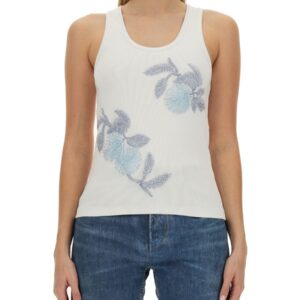 Explore the authentic Bottega Veneta women's EMBROIDERED COTTON TOP in MULTICOLOUR