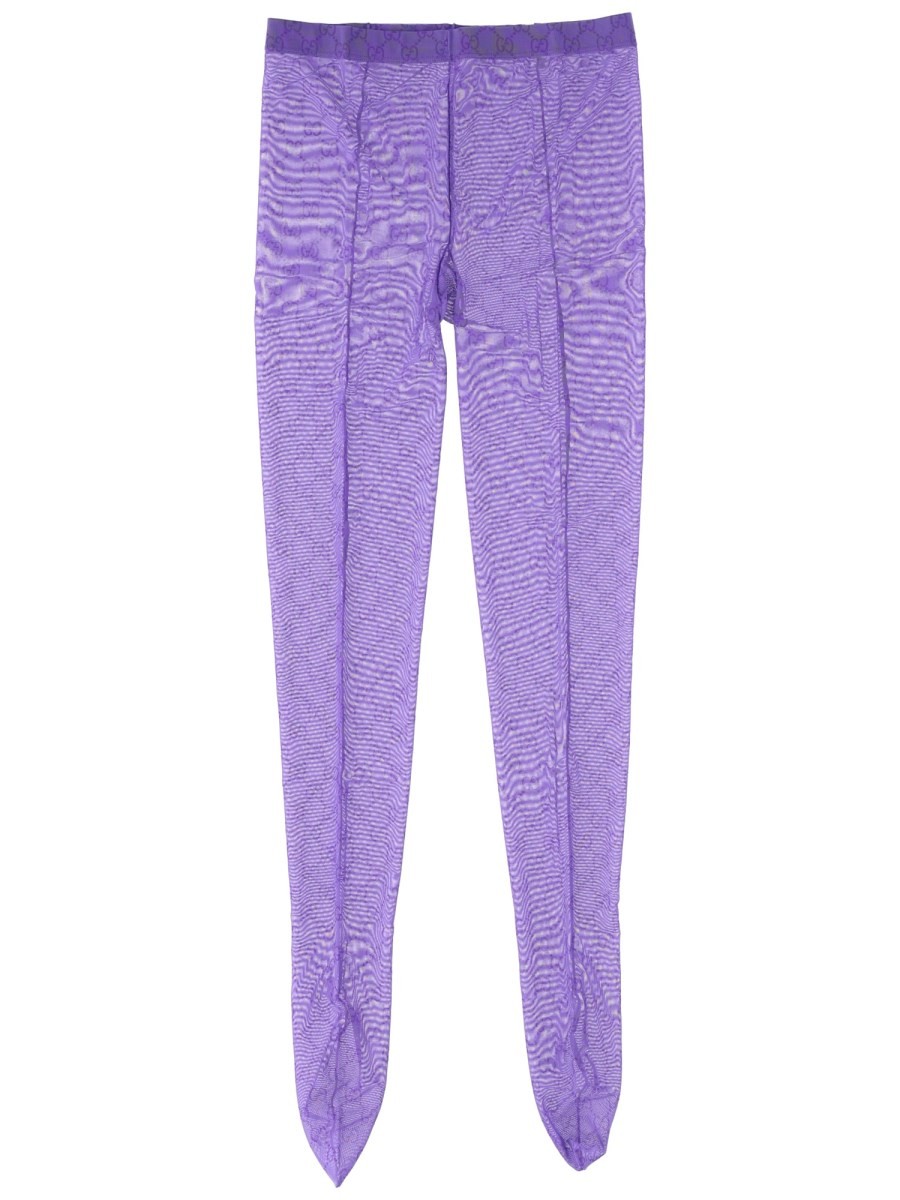 Refresh your wardrobe with the Gucci women's FABRIC TIGHTS "GG" in Purple